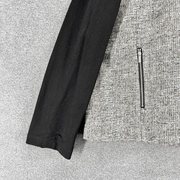 Amanda & Chelsea Jacket Woman Plus 18 W Gray Black Zip Front Tweed collared - Picture 6 of 11